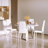 Set of 4 Modern Style Dining Chairs, Button Tufted High Back Side Chairs with Upholstered Seat, Steel Legs, White