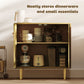 Sideboard with Adjustable Shelf, Buffet Cabinet with 2 Doors and Gold Steel Legs for Dining Room, Oak