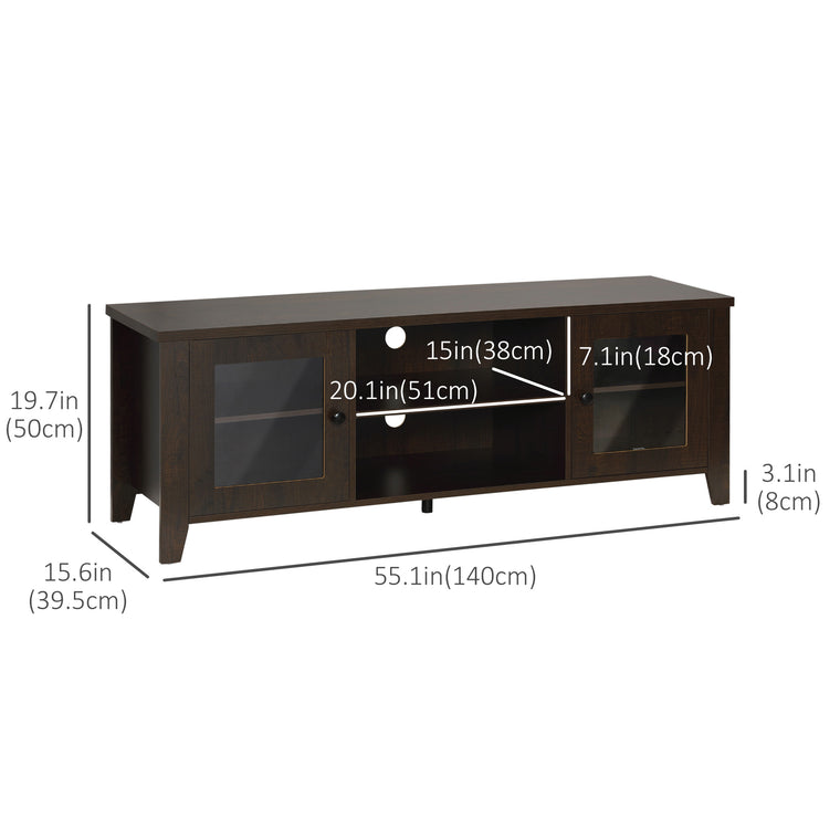 Fireplace TV Stand for 60" TVs with Storage - Coffee