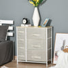Dresser with 7 Drawers, Chest of Drawers with Metal Frame, Fabric Dresser for Living Room, Light Grey