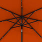 9ft Solar Patio Umbrella Outdoor Sunshade 24 LED Lights Tilt Canopy Orange