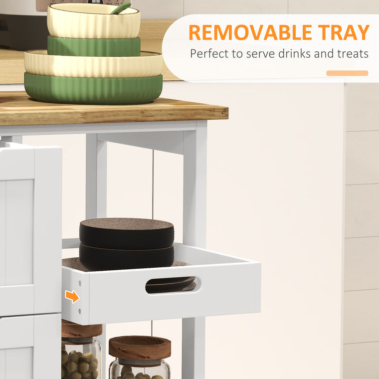 Rolling Kitchen Island Cart with 3 Drawers