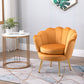 Modern Accent Chair, Velvet-Touch Fabric Leisure Club Chair with Gold Metal Legs for Bedroom, Yellow