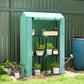 Mini Greenhouse with 3 Tier Shelves, 3 Roll-Up Doors for Indoor Outdoor, Green