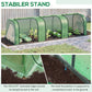 9.7' x 3.3' x 2.5' Mini Tunnel Greenhouse with PE Cover Garden Green Grow Shed with Steel Frame Zipped Doors, Dark Green