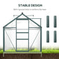 6' x 10' x 6.6' Polycarbonate Greenhouse, Walk-In Green House Kit Garden, Plants Grow, Galvanized Sheet Aluminum Frame with Rain Gutter, Vents and Sliding Door, Green