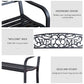 50" 2-Seater Garden Bench, Patio Decorative Chair Metal Backyard Loveseat Outdoor Furniture for Yard, Lawn, Porch, Black