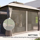 10' x 12' Outdoor Gazebo, Double Roof Patio Gazebo Canopy with Netting and Curtains for Garden, Lawn, Backyard, Deck