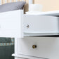 Modern Sofa Side Table, Accent End Table with Drawers and Storage Shelf, Nightstand for Bedroom Living Room, White