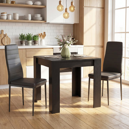 Square Dining Table Set for 2 with PU Leather Chairs