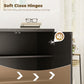 Sideboard Buffet Cabinet, 30.7" Kitchen Cabinet with Soft-Close Door and Adjustable Shelves, Distressed Black Grey