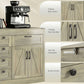 Sideboard Buffet Cabinet, 55" Farmhouse Kitchen Cabinet with 4 Barn Doors, 6 Drawers and 2 Adjustable Shelves, Grey