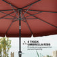 8.5 ft Outdoor Market Table Umbrella, Round Patio Umbrella with Tilt and Crank for Garden, Backyard, Deck, Wine Red