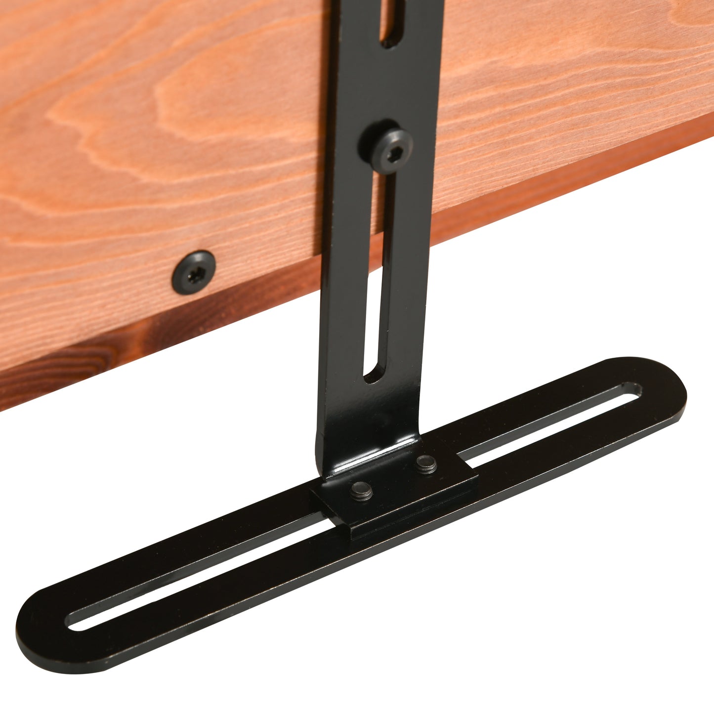 Railing Hanging Table, Folding Balcony Table, Spruce Foldable Desk with Width 39.4 inch for Patio and Garden, Orange