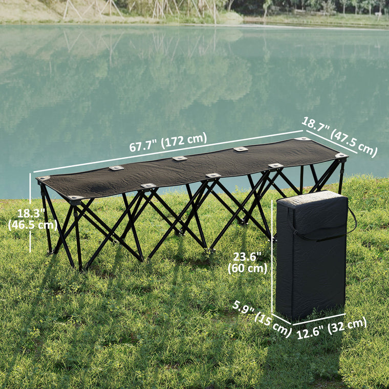 Portable 4-Seater Folding Team Bench with Carry Bag