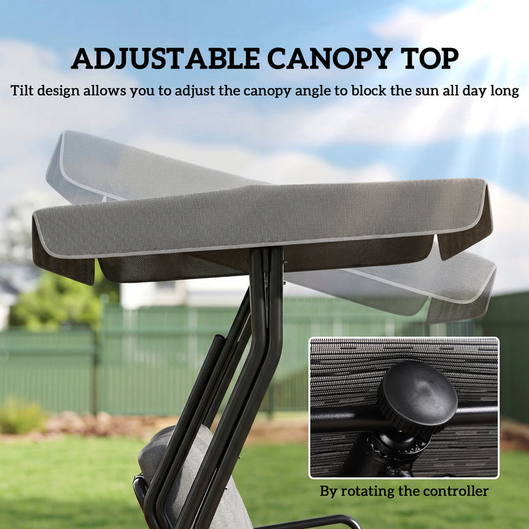 3-Person Patio Swing Chair with Canopy