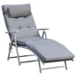 Outdoor Folding Chaise Lounge Chair Recliner with Portable Design, Adjustable Backrest, Cushion and Headrest, Black