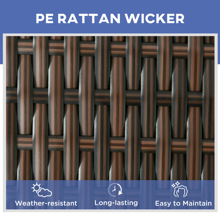 Wicker Rattan Lounge Set with Tempered Glass Table