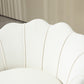 Modern Accent Chair, Velvet-Touch Fabric Leisure Club Chair with Gold Metal Legs for Bedroom, Cream White