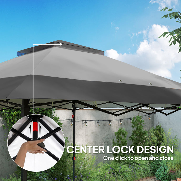 12' x 12' Dark Grey Pop-Up Gazebo with Steel Frame