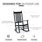 Wooden Porch Rocking Chair Outdoor Patio Rocker Garden Single Leisure Reclining Seat Armchair Black