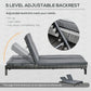 Wicker Double Chaise Lounge Chair Outdoor Recliner 2 Person Rattan Patio Reclining Sunbed Furniture Cushioned w/Adjustable Backrest, Black, Grey