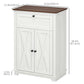 Farmhouse Sideboard Storage Cabinet with Doors and Drawer for Kitchen, Living room, 23.6" x 11.8" x 34.4", White