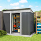 7' x 4' Outdoor Storage Shed, Metal Garden Tool Storage House Organizer with Lockable Sliding Doors and Vents for Backyard Patio Lawn, Charcoal Grey