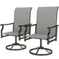 Patio Swivel Chair Set of 2, Swivel Rocker Outdoor Chairs with High Back, for Lawn Garden Backyard Deck, Light Grey