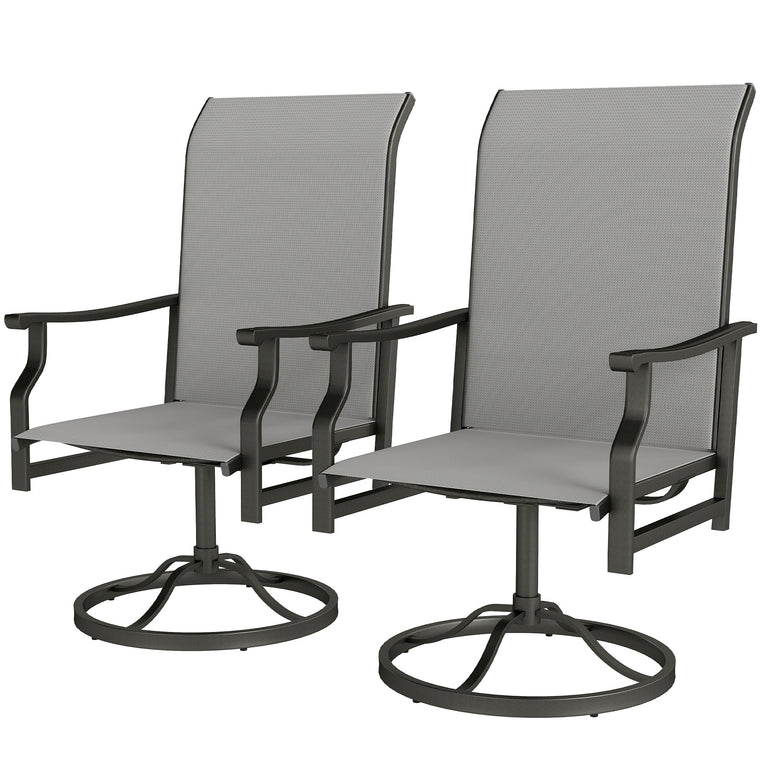 2-Piece Swivel Rocker Chair Set with High Back