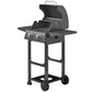 2 Burner Propane Gas Grill with Wheels, 18,400 BTU Portable BBQ Grill with Foldable Side Shelves, Warming Rack, Black