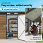6' x 4' Galvanized Garden Storage Shed, Metal Outdoor Shed with Double Doors and 2 Vents, Teak