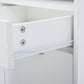 24" Small Filing Cabinet with Open Compartment, Drawer and Wheels, Home Office Storage Cabinet, White