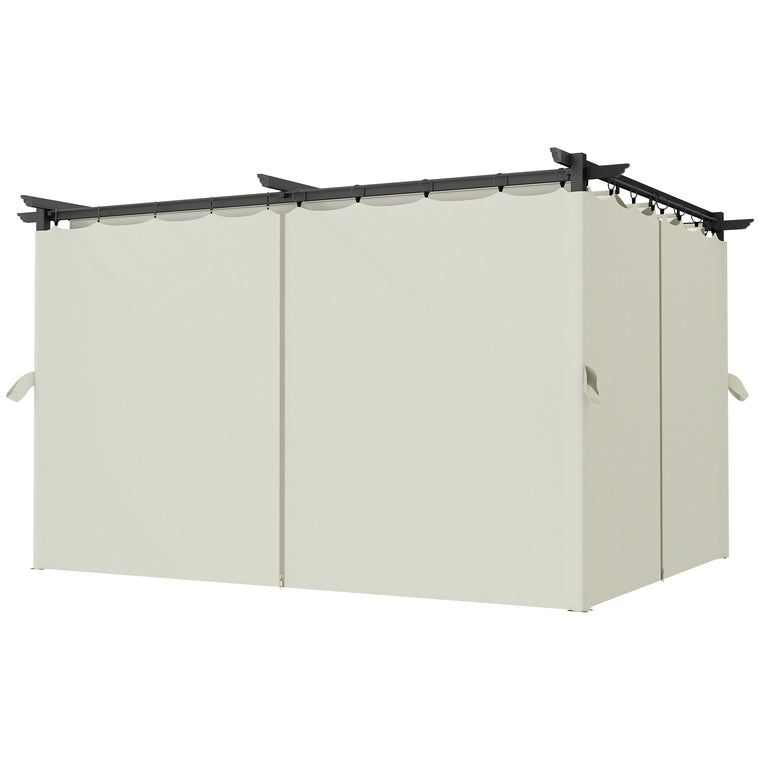 10' x 13' Pergola with Retractable Canopy & Curtains