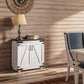 Sideboard Buffet, Kitchen Storage Cabinet with Barn Door and Adjustable Shelves, White and Brown