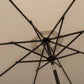 8.8ft Solar Patio Umbrella Outdoor Sunshade 24 LED Lights Tilt Canopy Cream
