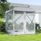 Pop-Up Tent, Foldable Screen Tent with Carry Bag, Zippered Door and Ground Stakes, Fits 3-4 People, Light Grey