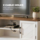TV Stand for TVs up to 55 Inch, Entertainment Center with 2 Open Shelves, 2 Cabinets, Thick Top, White and Brown