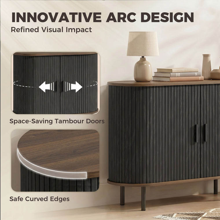 Sideboard Buffet Cabinet with Curved Tambour Doors
