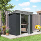 6' x 4' Outdoor Storage Shed, Metal Garden Tool Storage House Organizer with Lockable Sliding Doors and Vents for Backyard Patio Lawn, Charcoal Grey