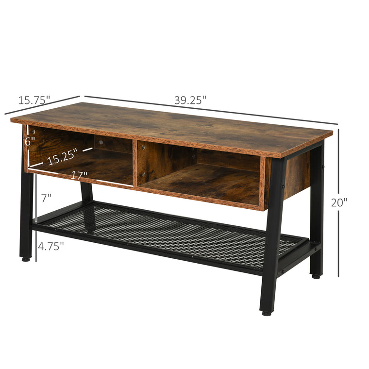 Industrial TV Stand for TVs up to 45" - Rustic Brown