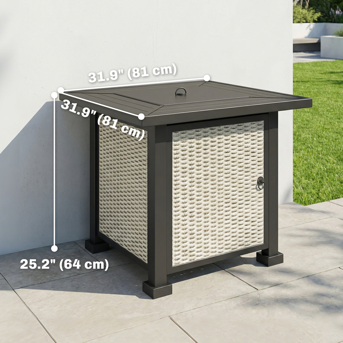 32" CSA-Certified Propane Fire Pit Table with Lid
