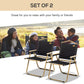 Set of 2 Camping Chair, Lightweight Folding Chair, Portable Armchairs, Excellent for Festivals, Fishing, Beach and Hiking, Beige