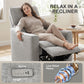 Power Recliner Chair, Chenille Upholstered Recliner Chair with USB Ports, Footrest, Grey