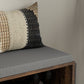 Upholstered Shoe Storage Bench w/ Seat, Entrance Bench w/ Drawer Open Shelves and Pocket for Hallway, Rustic Brown
