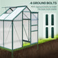 6.2' x 4.3' x 6.6' Clear Polycarbonate Greenhouse Large Walk-In Green House Garden Plants Grow Galvanized Base Aluminium Frame w/ Slide Door
