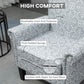 Upholstered Accent Chair, Single Armchair with Soft Linen Touch Fabric, Rolled Armrest with Nailhead Trim, Grey