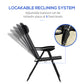 Double Camping Chairs Foldable w/ Reclining & Headrest, Black