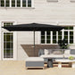 6.4 x 9.7ft Rectangle Aluminum Tilt Patio Umbrella, Garden Market Parasol, Outdoor Sunshade Canopy with Crank, Black