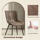 Dining Chairs Set of 4, PU Leather Upholstered Kitchen Chairs with Backrest and Steel Legs for Dining Room, Brown